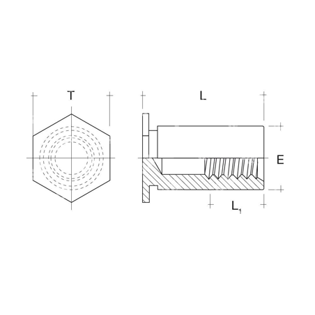 Colonnette a sertir Borgne Acier M4X14 D7.2