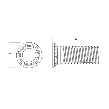 Goujon a sertir Inox A2 M4X10