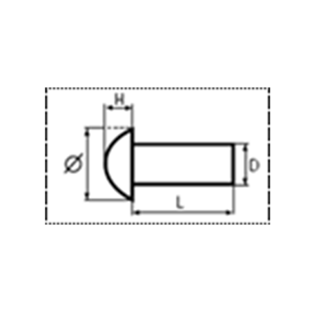 Rivet Plein Tête Ronde 14X20 NFE 27153 - Gfix