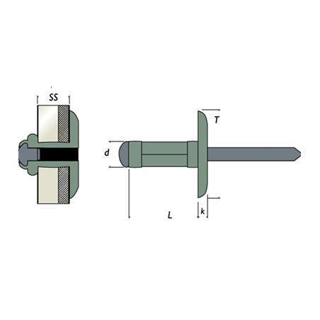 Rivet Aluminium Extra-Large 4.8X25 - Gfix