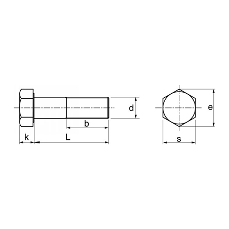 Vis 12X50 8.8 Filetage Partiel DIN 931 - Gfix