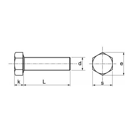 Vis 12X60 8.8 Filetage Total DIN 933 - Gfix