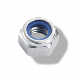 Ecrou Hexagonal Acier Zn M4 Bague Nylon DIN 985