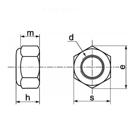 Ecrou M16 Bague DIN 985 - Gfix