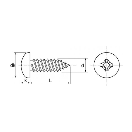 Vis Tôle Zn 4.2X16 Pozi- Livraison 24-48H GFIX