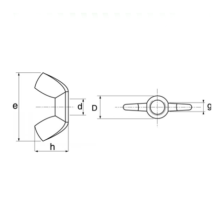 Ecrou Papillon Acier Zn M4 DIN 315