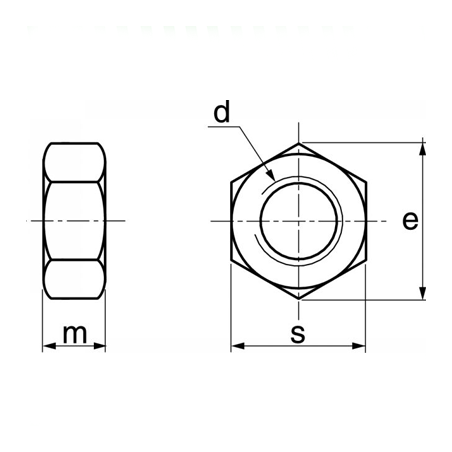 Ecrou Hexagonal Acier Zn M12 DIN 934