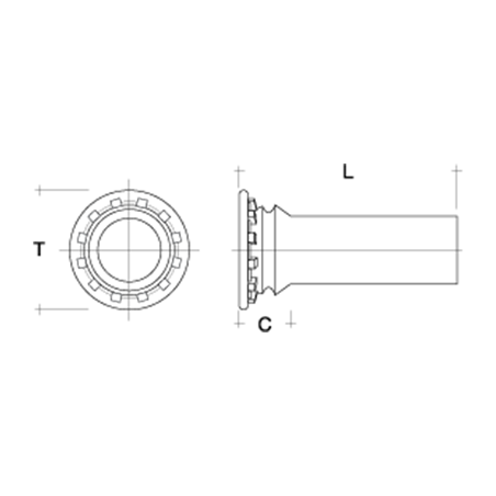 Goujon a sertir Lisse Inox D4X16