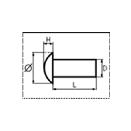 Rivet a frapper Aluminium Tête Goutte de Suif 5X8