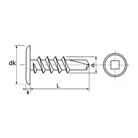 Vis Autoforeuse Acier Tête Cylindrique 4.8X32 Carrée