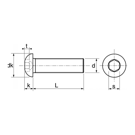 Vis BHC Inox Tête Bombée M4X25 DIN 7380