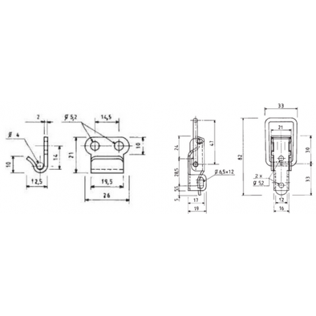 Fermeture grenouillère GM en acier avec porte cadenas