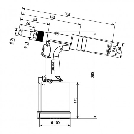 Riveteuse Pneumatique Rivit RIV403 pour rivets aveugles Ø4 à Ø6.4 mm