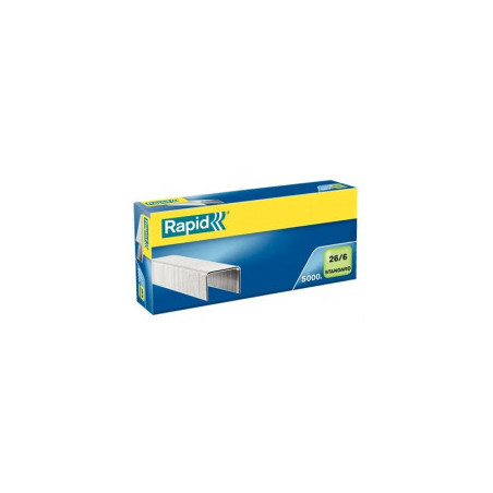 Agrafe papier et carton N°26 Rapid Galvanisée 6 mm - 5000 agrafes