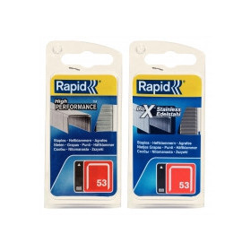 Agrafe papier et carton N°53 Rapid en Inox 12 mm - 1080 agrafes