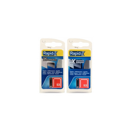 Agrafe papier et carton N°53 Rapid en Inox 10 mm - 1080 agrafes