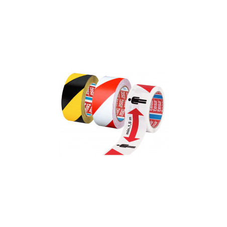 Ruban de signalisation polypropylène jaune et noir 66m X50 mm