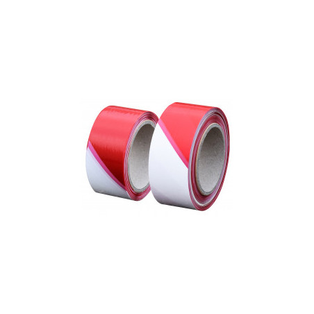 Ruban de signalisation indéchirable rouge et blanc 100m X 50 mm