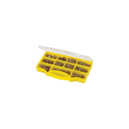 Coffret de 780 vis à bois à tête fraisée pozidriv Ø3X16mm à Ø5X80mm - Finition bichromatée