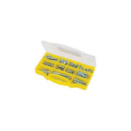 Coffret de 780 vis à bois à tête fraisée pozidriv Ø3X16mm à Ø5X80mm - Finition bichromatée