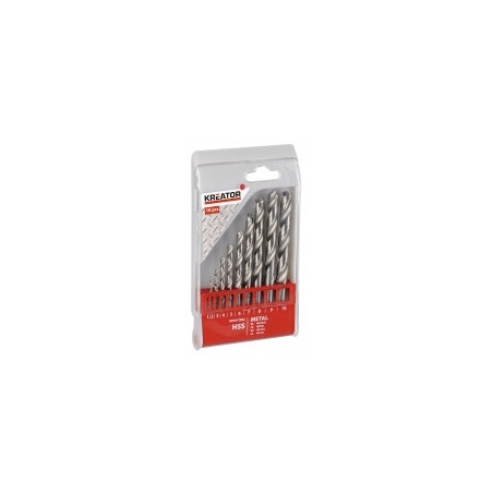 Foret HSS 1 à 10 mm par 1-2 mm - Jeu de 19