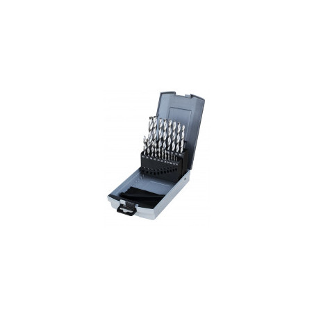 Foret HSS taillé meulé 1 à 13 mm par 1-2 mm - Jeu de 25 - WX118°