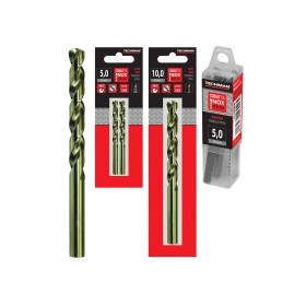 Foret Inox 5% cobalt taillé meulé 1 à 10 mm par 1-2 mm - Jeu de 19 - COB135°