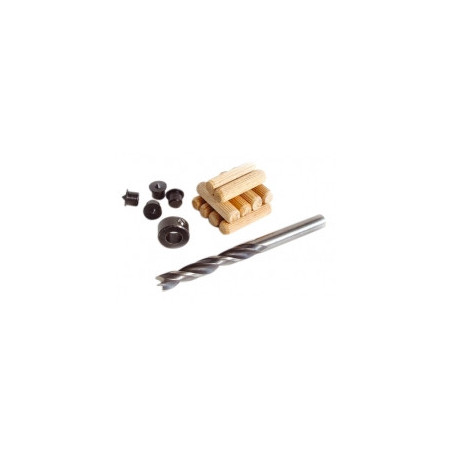 Kit dassemblage 8 mm : foret - butée - centreurs et tourillons Kit dassemblage 8 mm : foret - butée - centreurs et tourillons