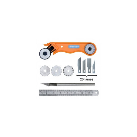 Cutter rotatif Ø28 mm + Jeu de 3 lames