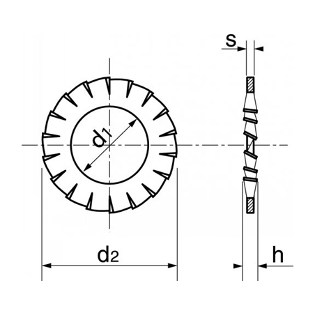 Rondelle Éventail AZ DIN6798A D12 Inox A2