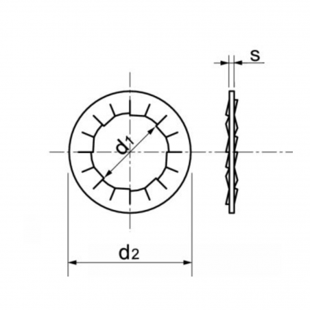 Rondelle Éventail JZ DIN 6798J 8x14