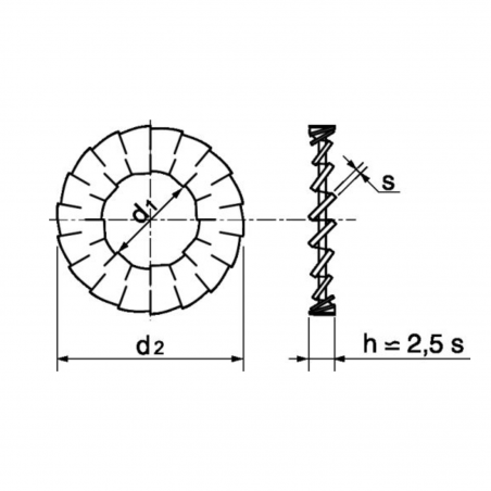 Rondelle Éventail double denture DIN 6798J DD 8