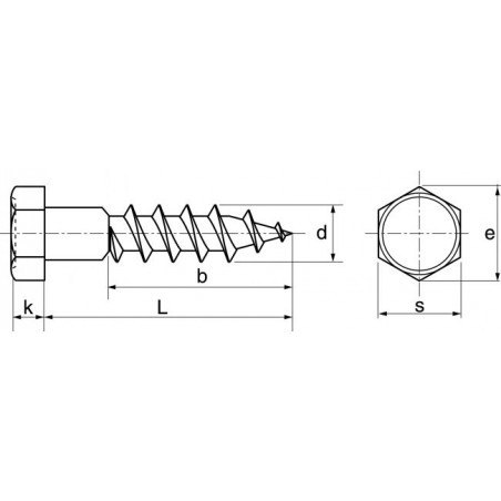 Tirefond DIN 571 M6X40 ACIER ZN