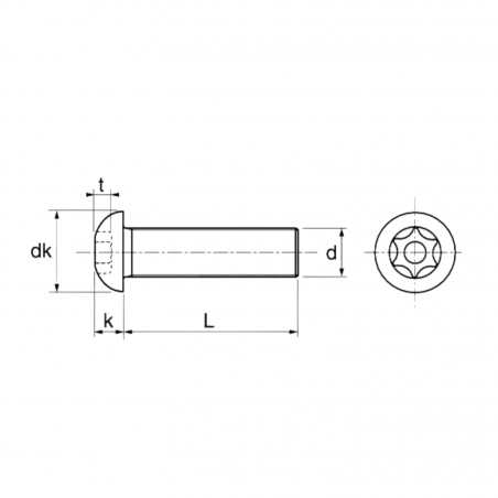 Vis Inox Tête Bombée Hexa Creuse inviolable M4X16