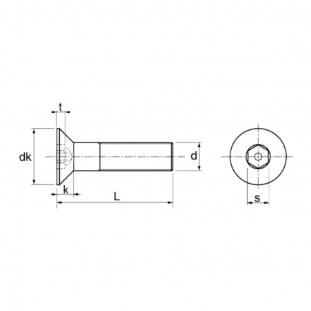 Vis FHC Inviolable Inox Tête Fraisée M6X16